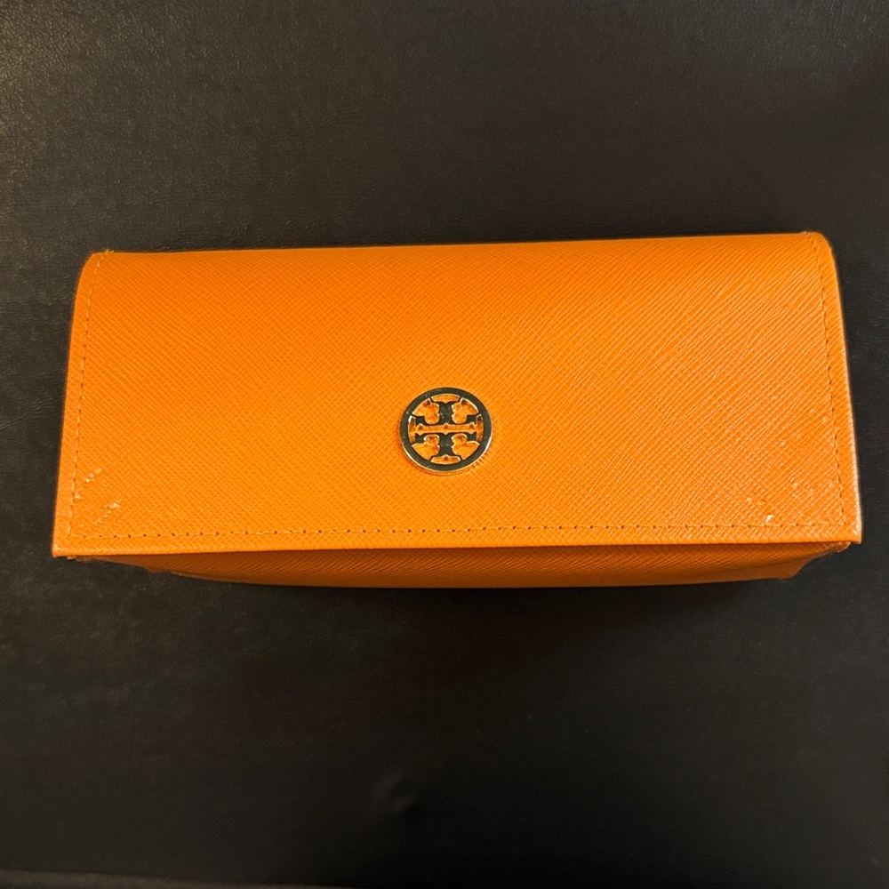 Tory Burch Bright Orange Glass Case, GOOD Condition